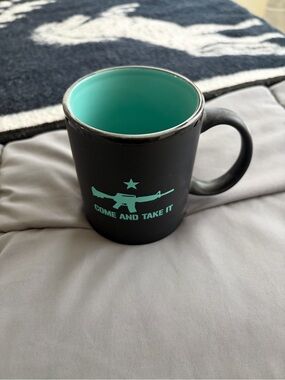 Black and Teal 'Come and Take It' Ceramic Mug